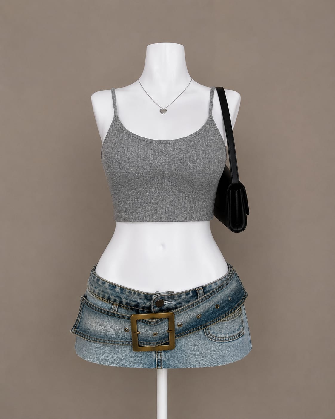 Gray Crop Top