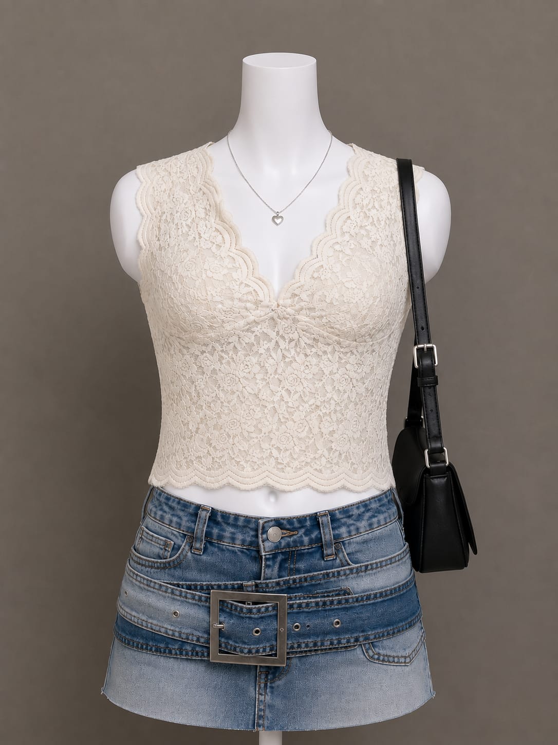 Cream Lace Top