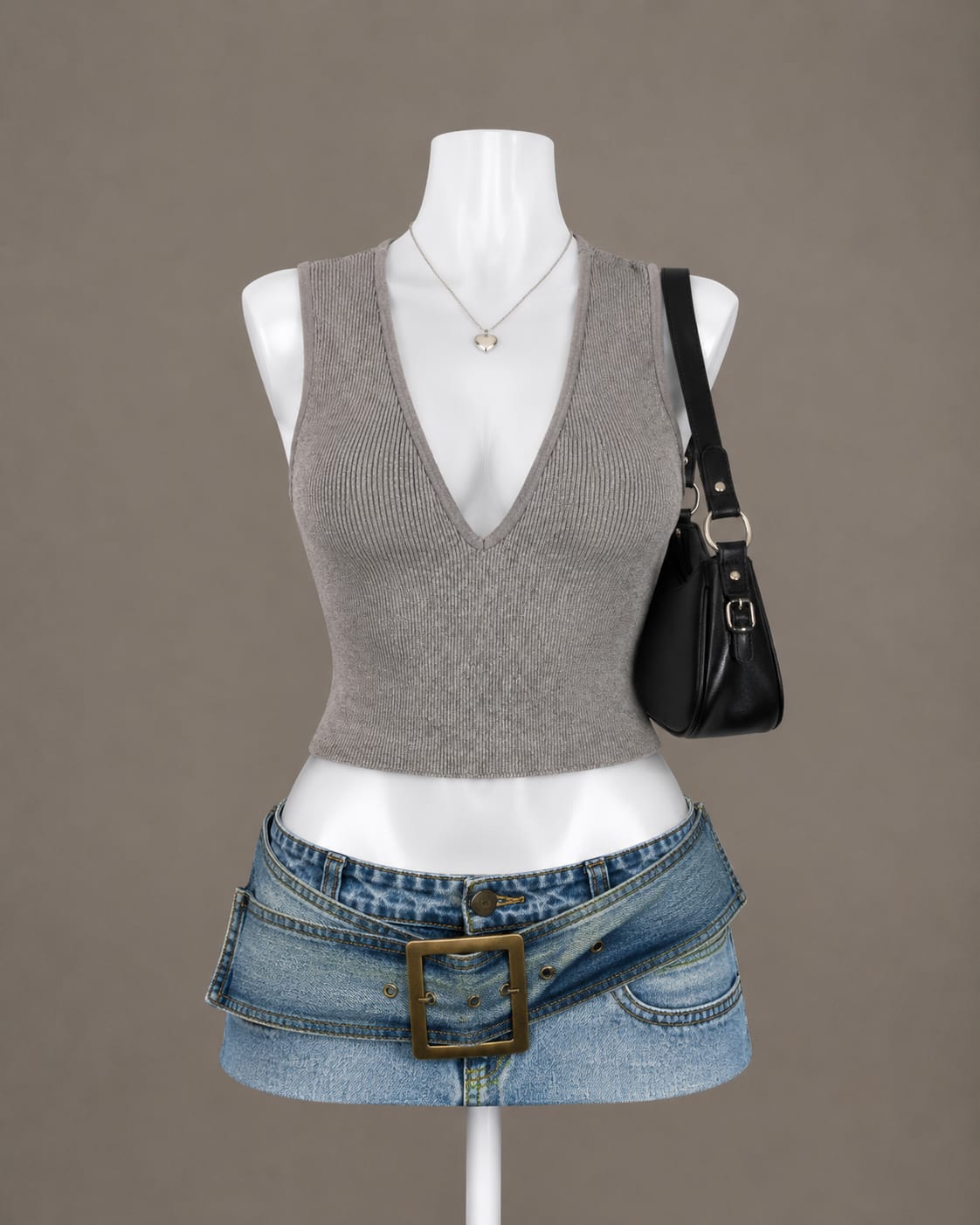 Gray Crop Top