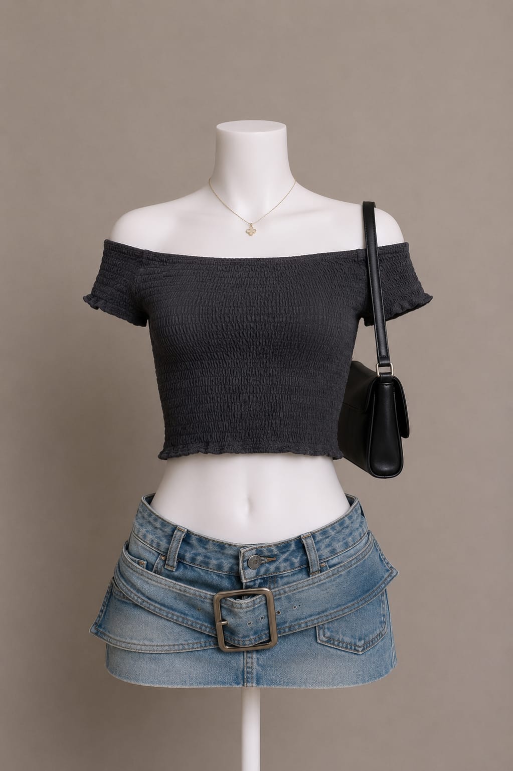Charcoal Crop Top