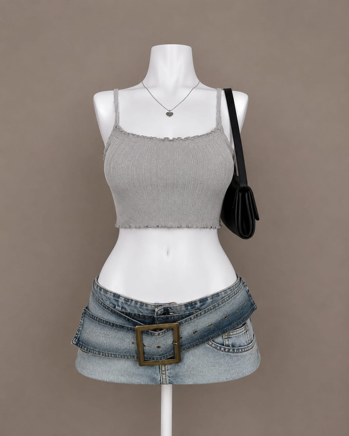 Gray Crop Top