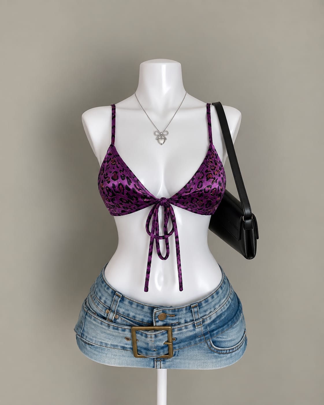 Purple Leopard Bikini Top