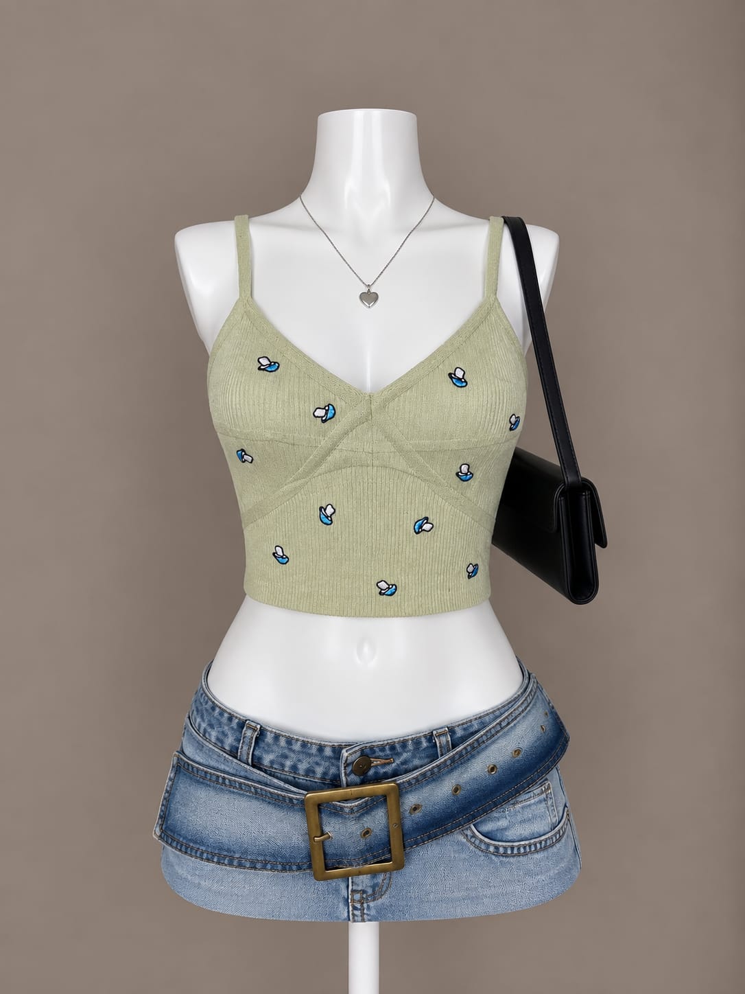 Sage Green Crop Top