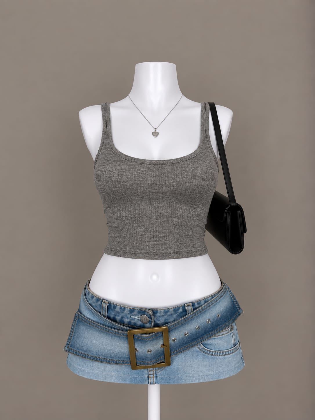 Gray Crop Top
