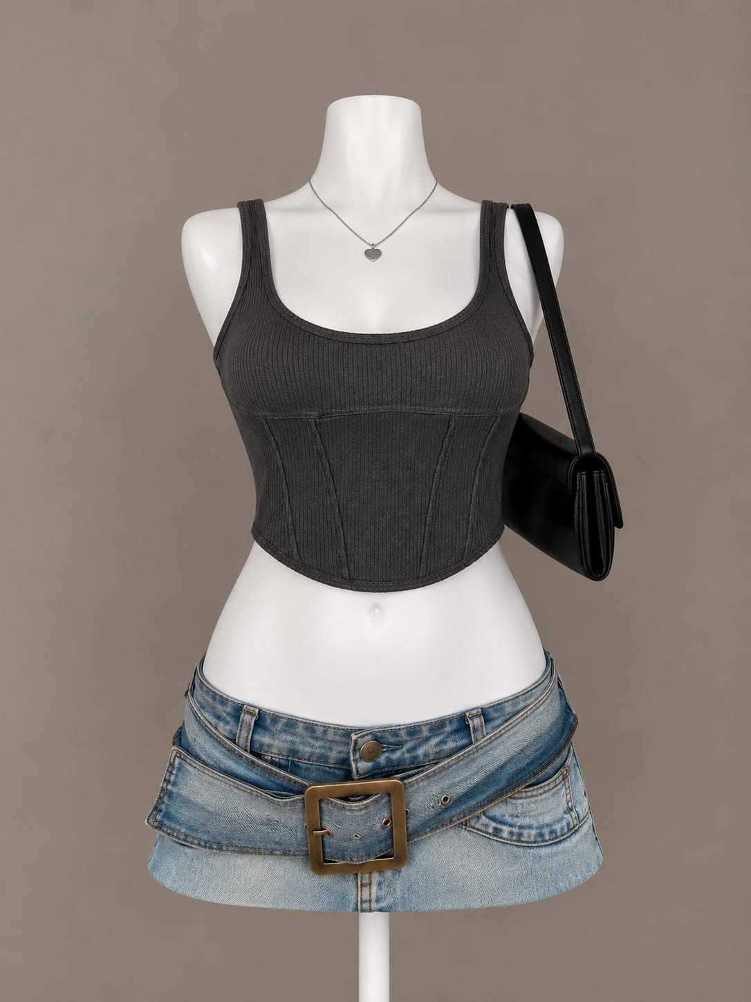 Charcoal Crop Top