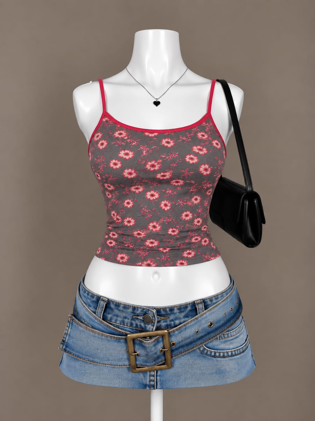 Gray Floral Camisole