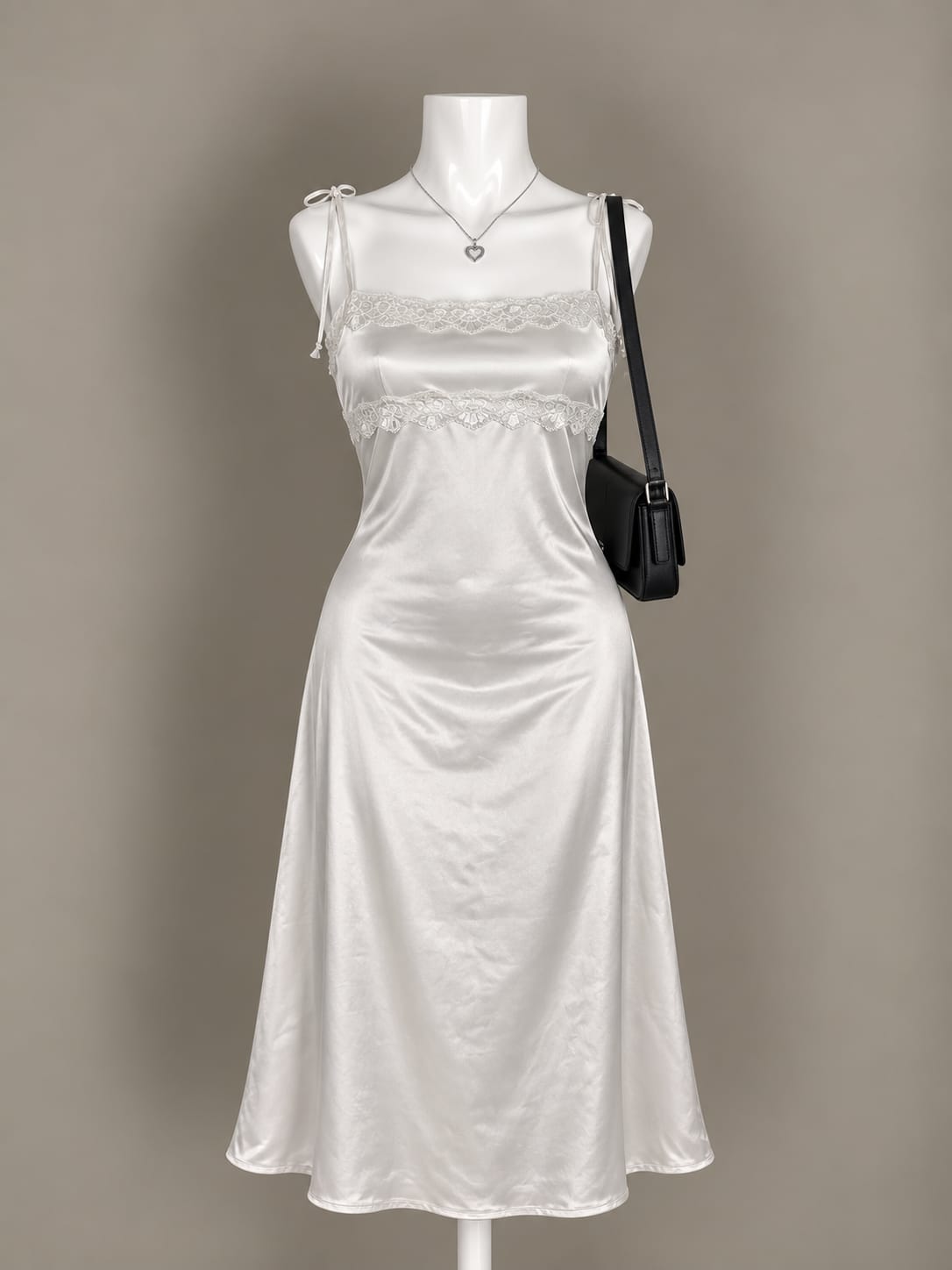 White Satin Maxi Dress