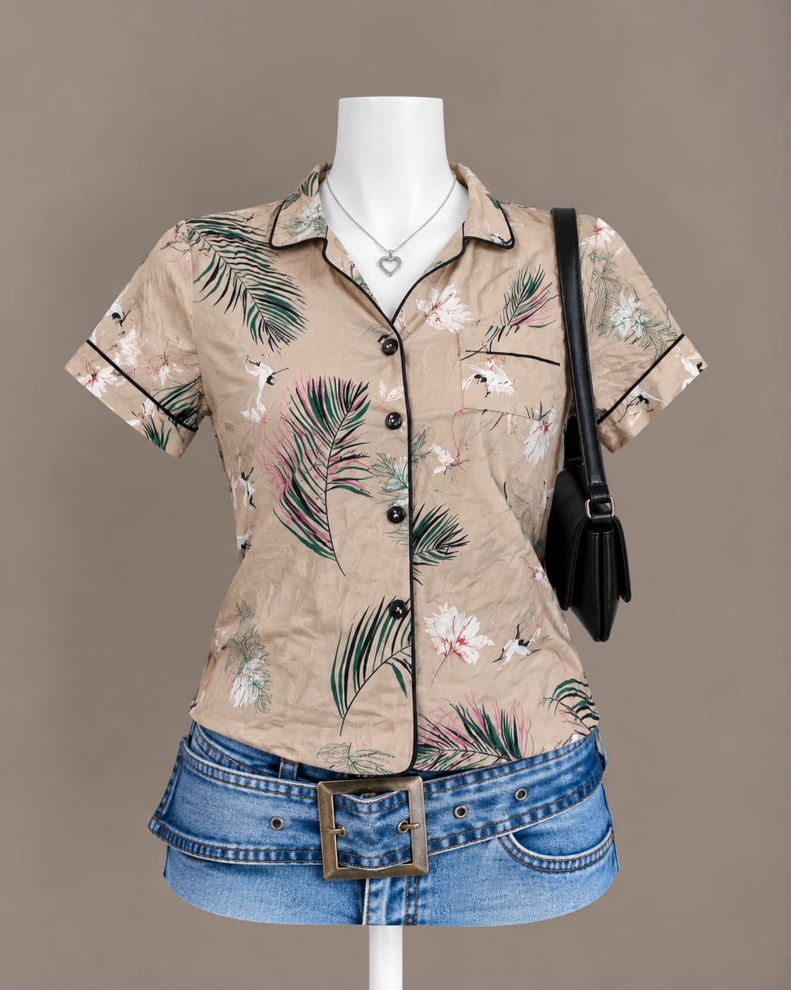 Beige Floral Blouse