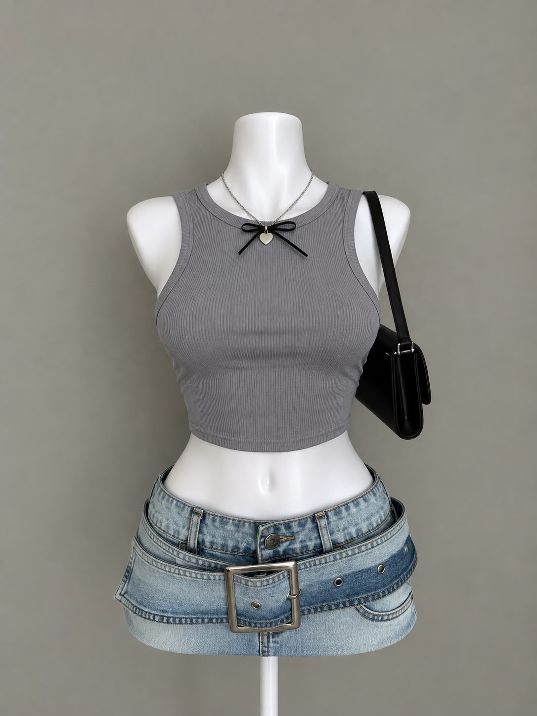 Grey Crop Top