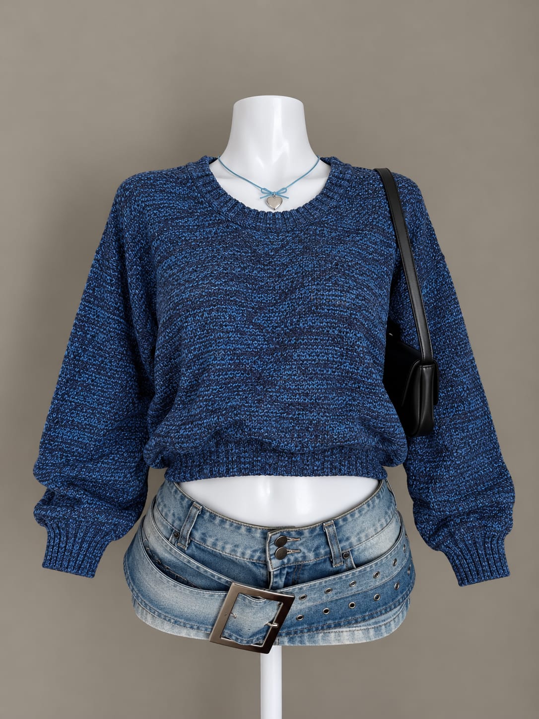 Blue Crop Sweater