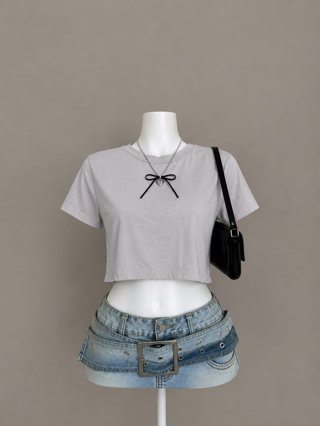 Light gray cropped T-shirt