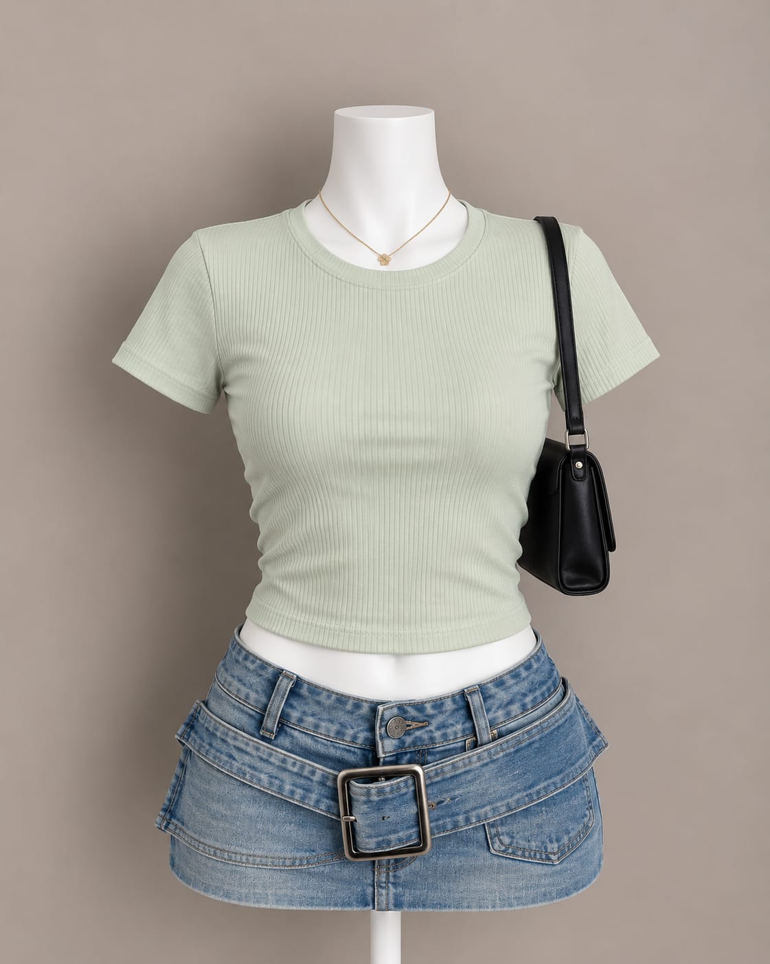 Sage Green Crop Top
