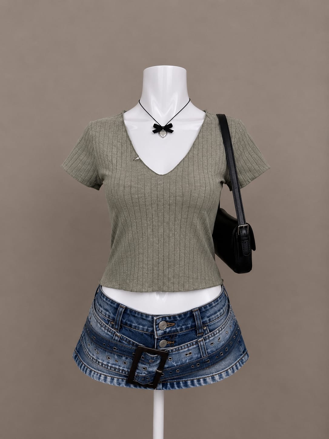 Olive Green Crop Top