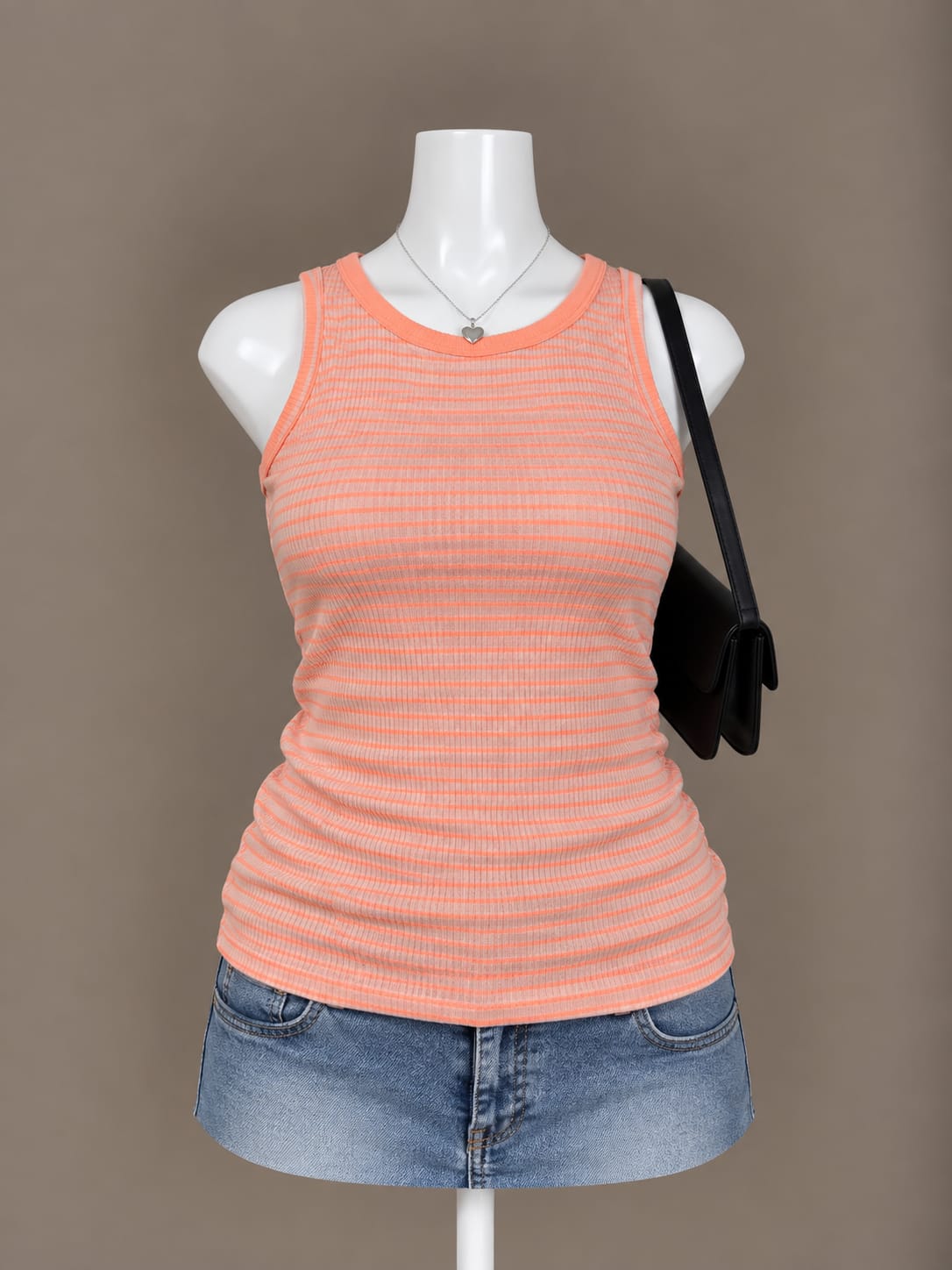 Orange Striped Tank Top