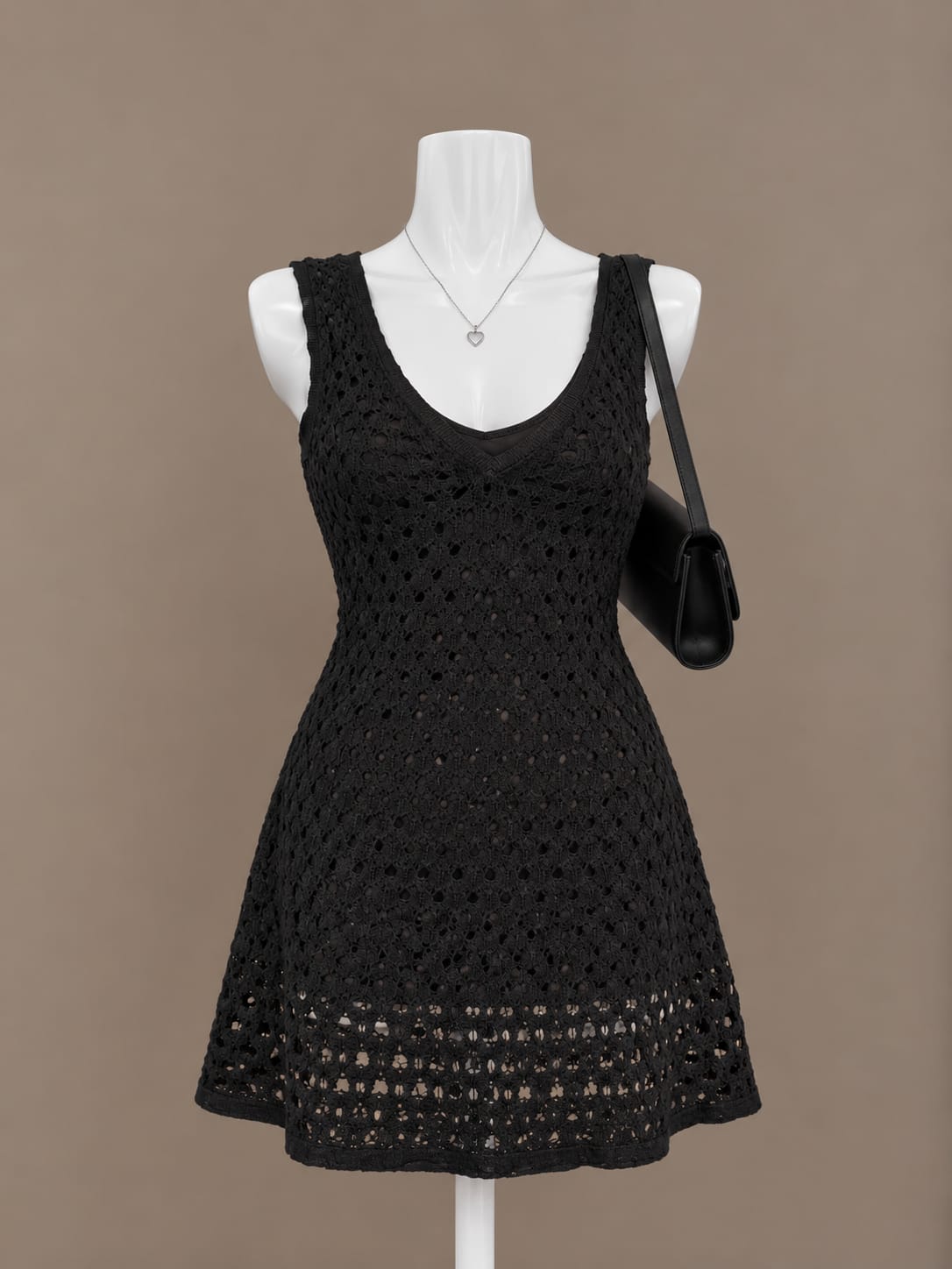 Black Crochet Dress