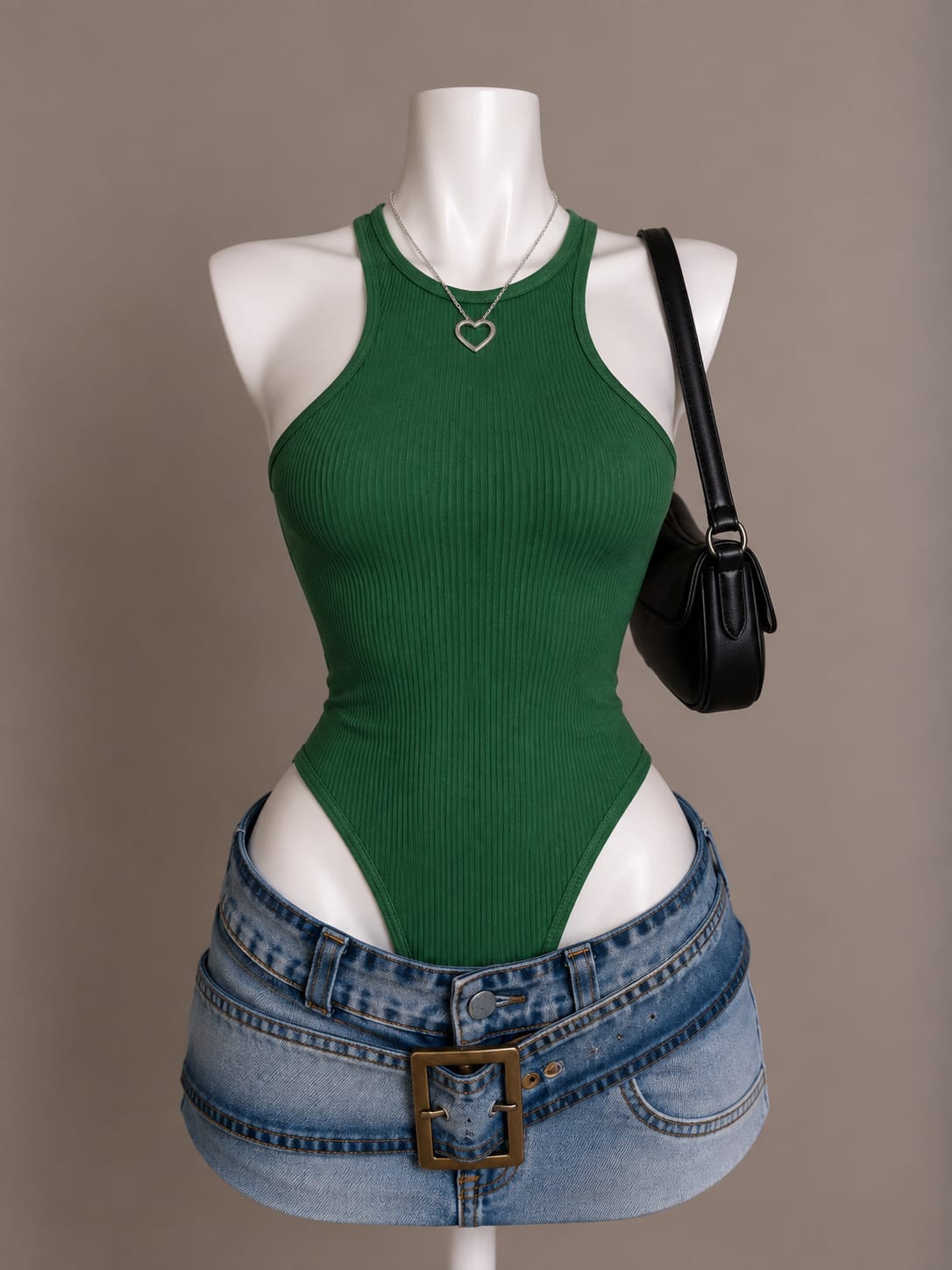 Green Halter Bodysuit