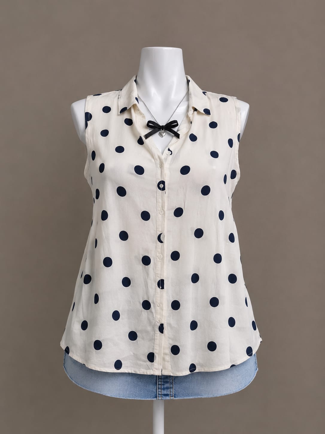 Cream Sleeveless Top
