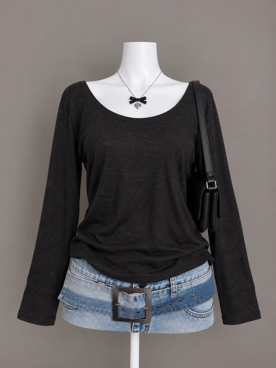 Black Long Sleeve Top