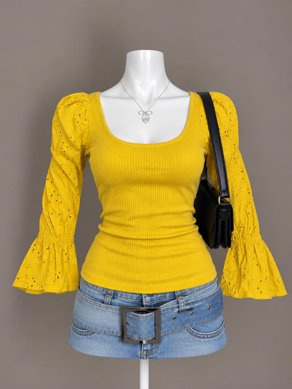 Yellow Long Sleeve Top