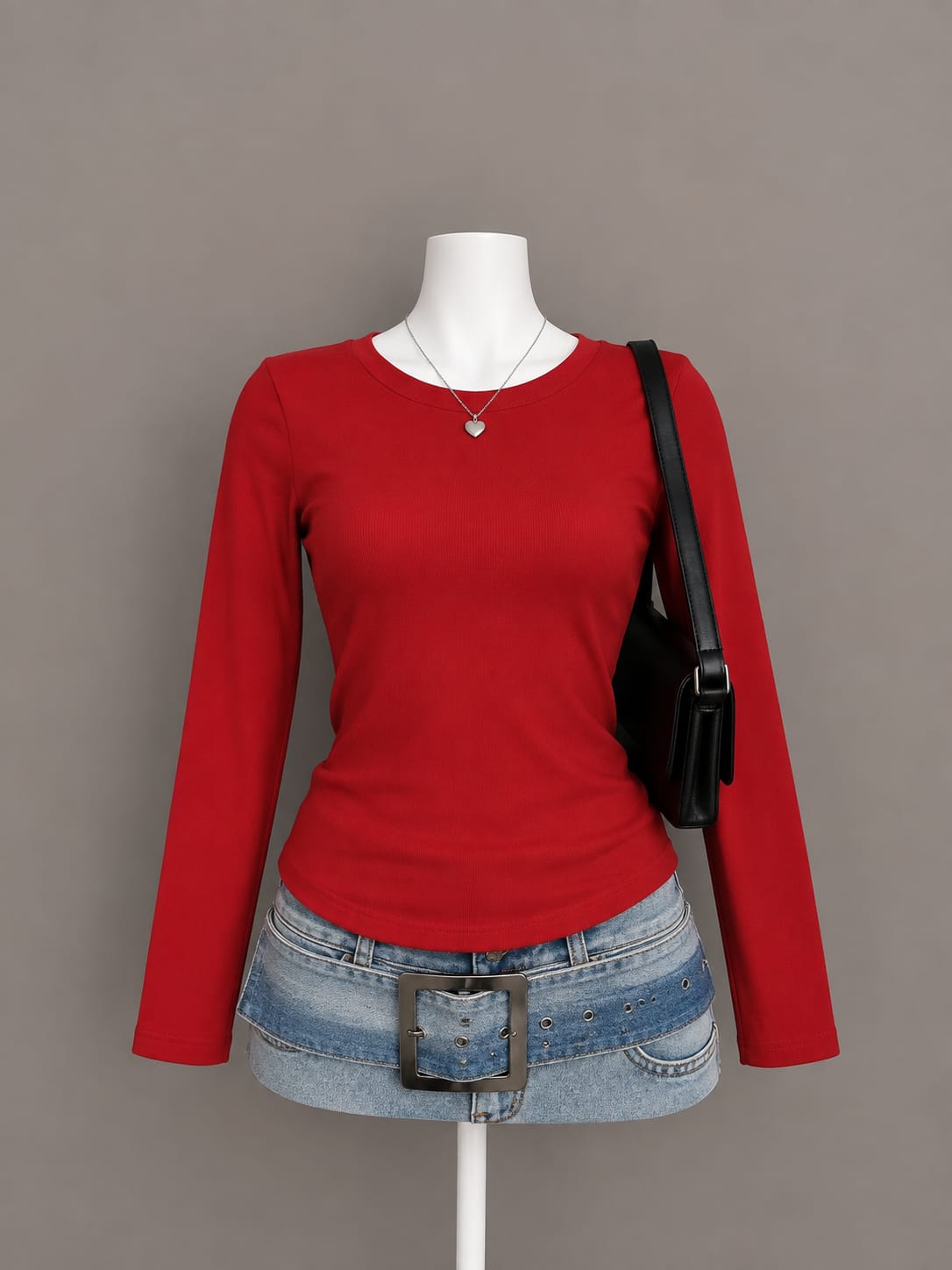 Red Long Sleeve Top