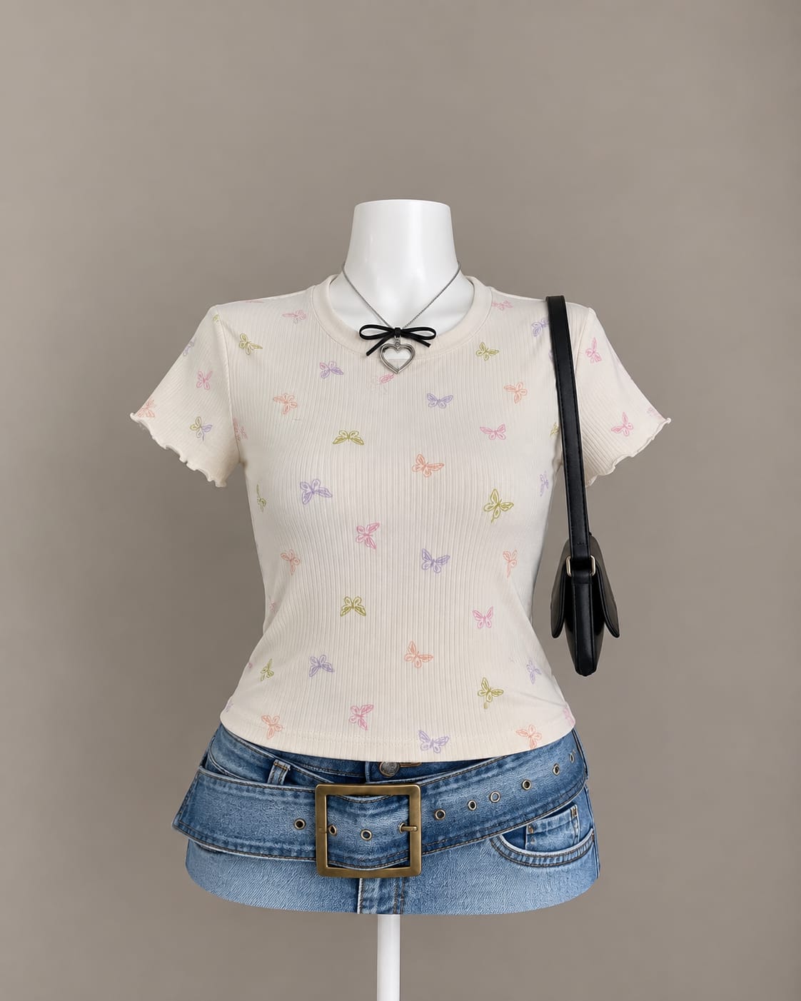 Cream Printed T-Shirt