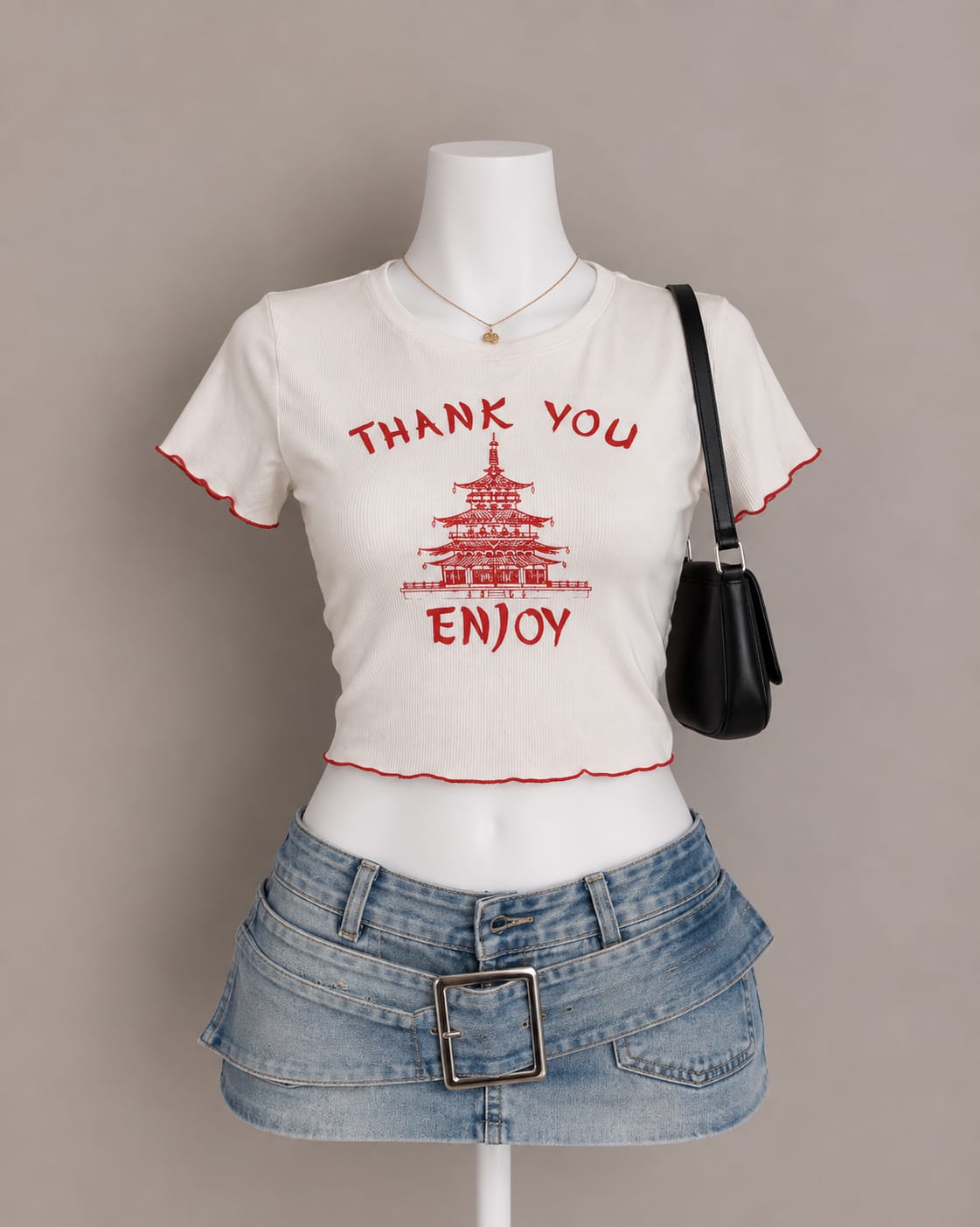 Cream Crop T-Shirt