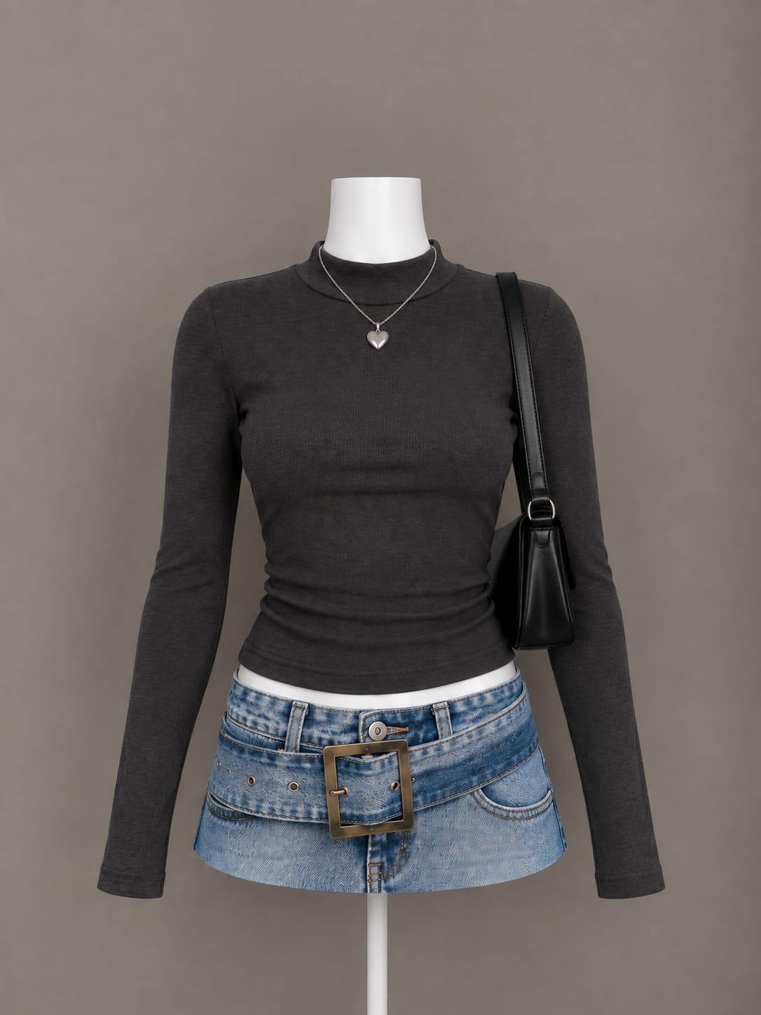 Charcoal Long Sleeve Top