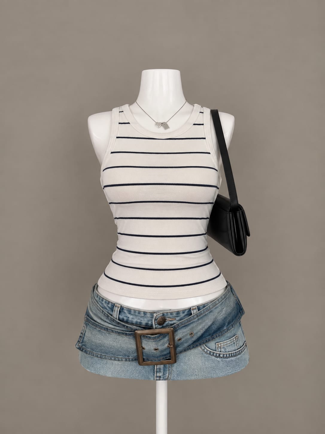 White Striped Tank Top