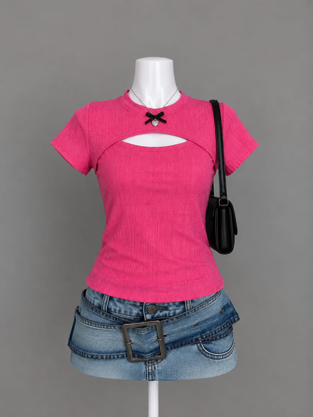Hot Pink Cutout Top
