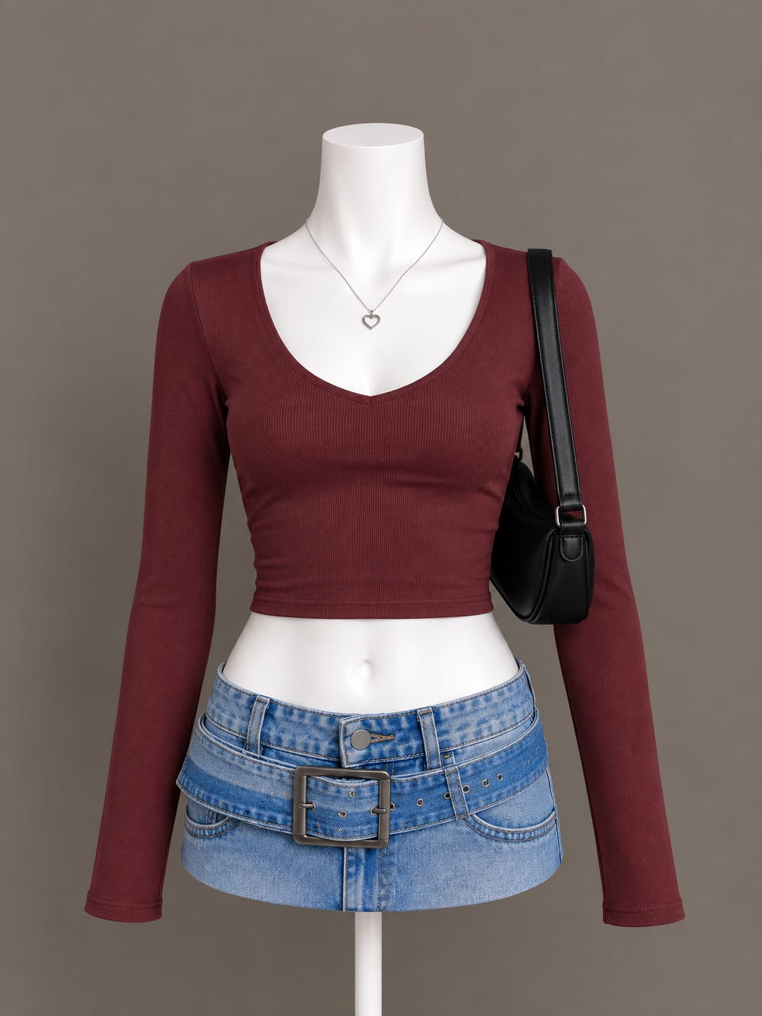 Burgundy Crop Top
