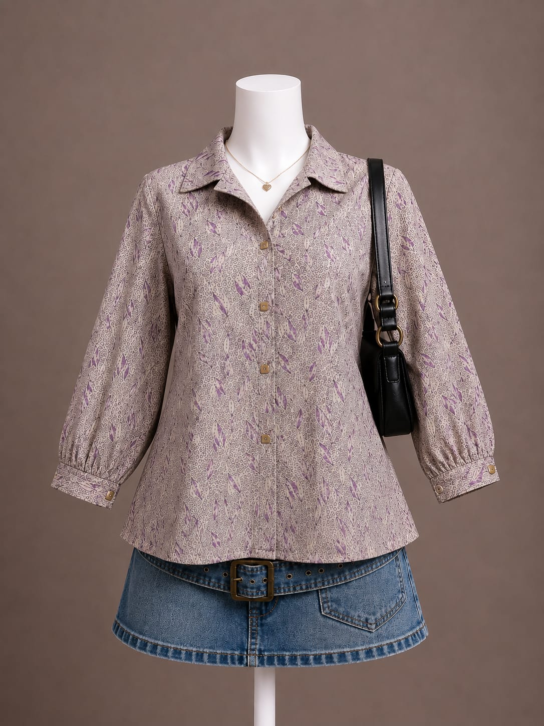 Beige Printed Shirt