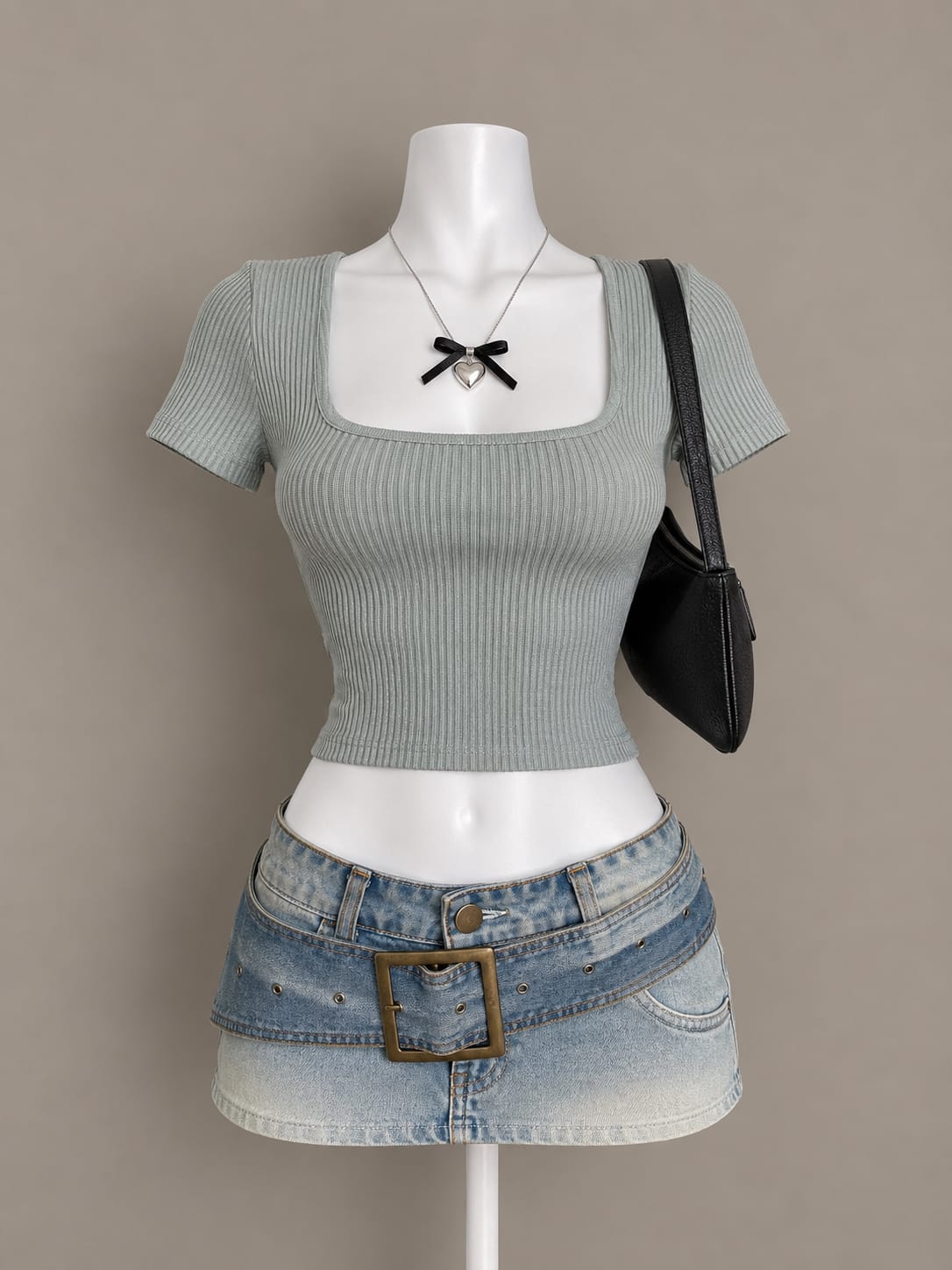 Grey Crop Top