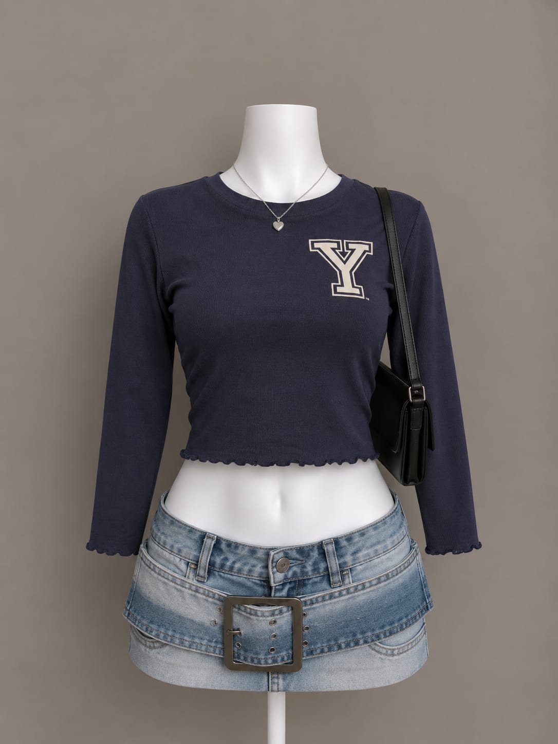 Navy Crop Top