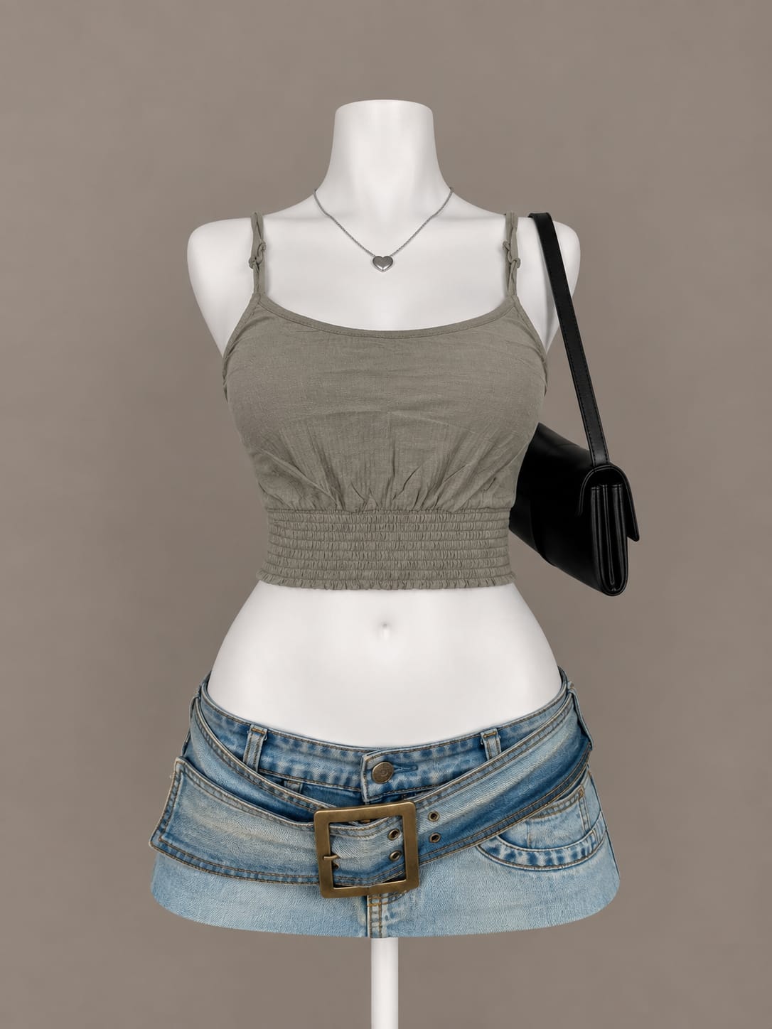 Olive Crop Top