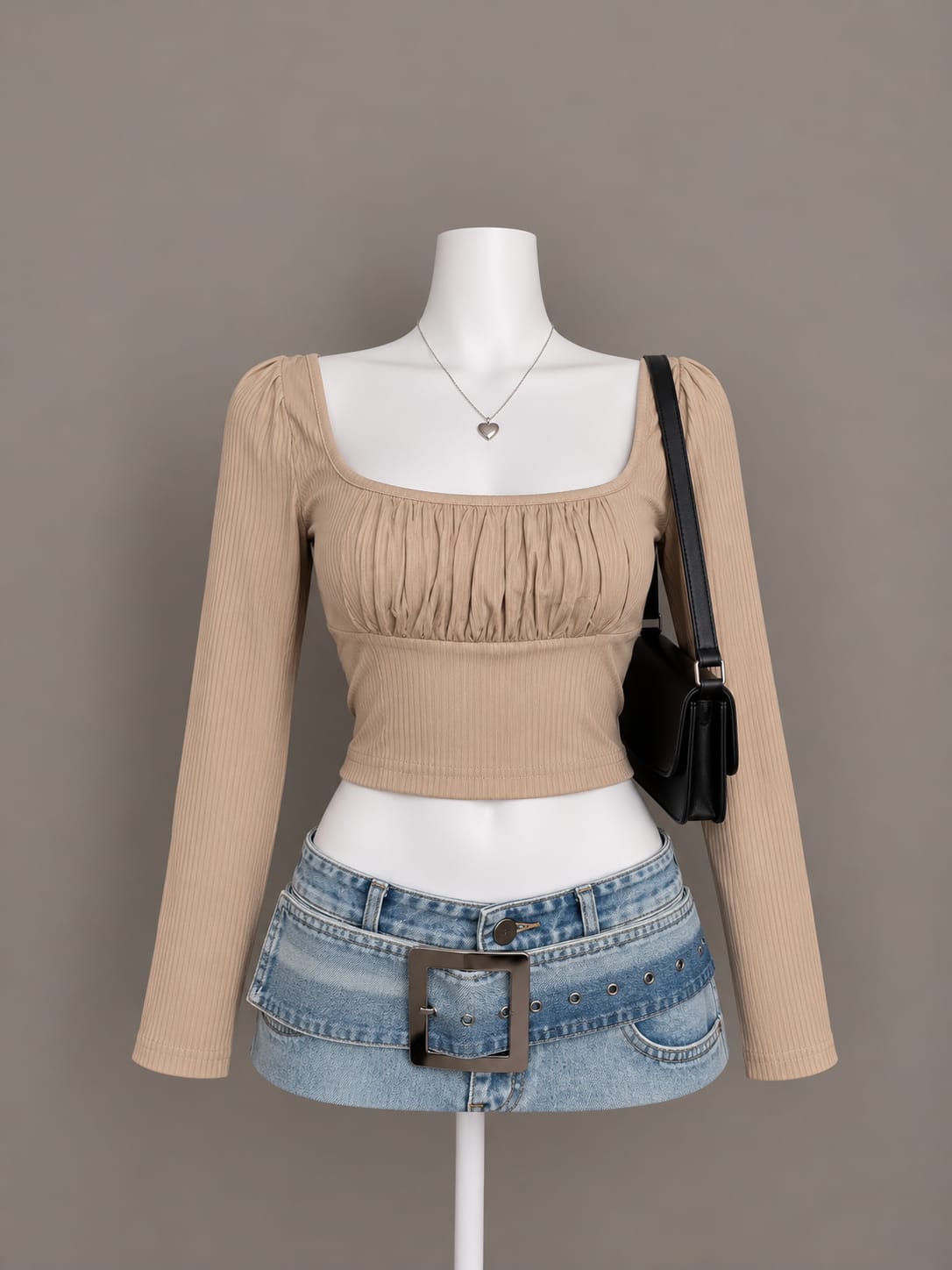 Beige Crop Top