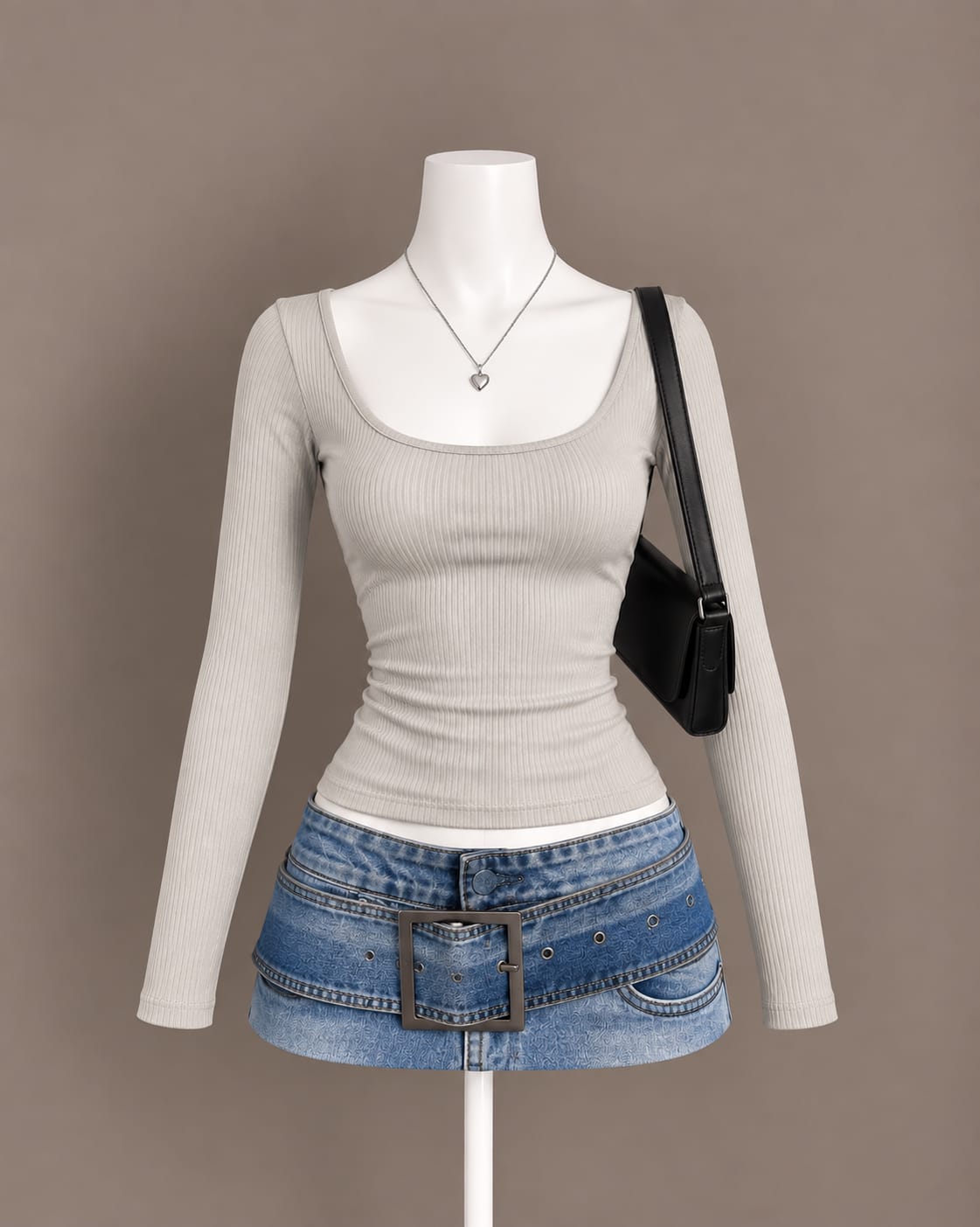 Light Gray Long Sleeve Top
