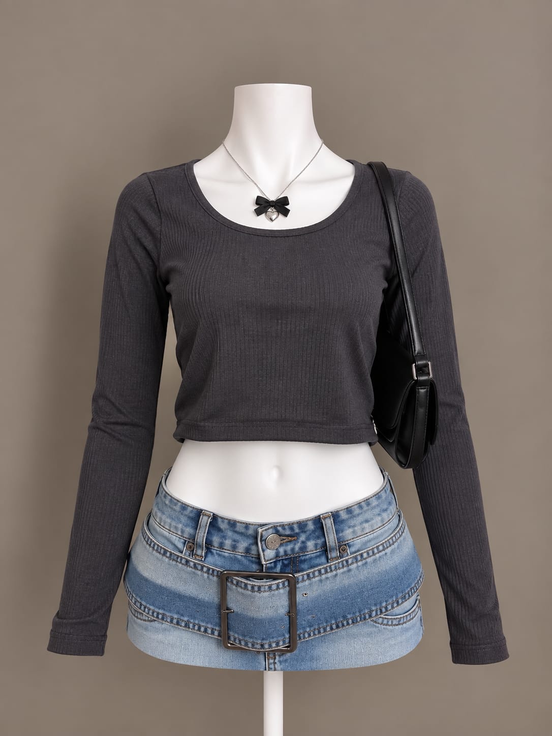 Charcoal Crop Top