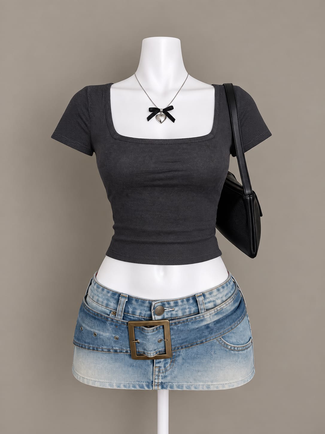Charcoal Crop Top