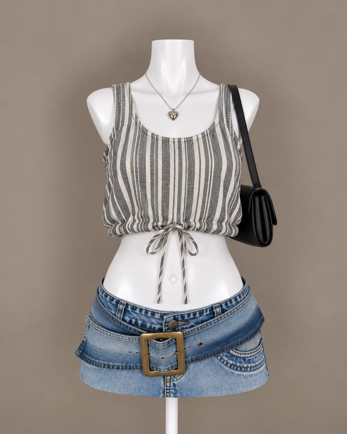 Gray Striped Tank Top