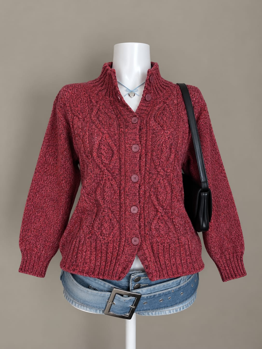 Burgundy Cardigan