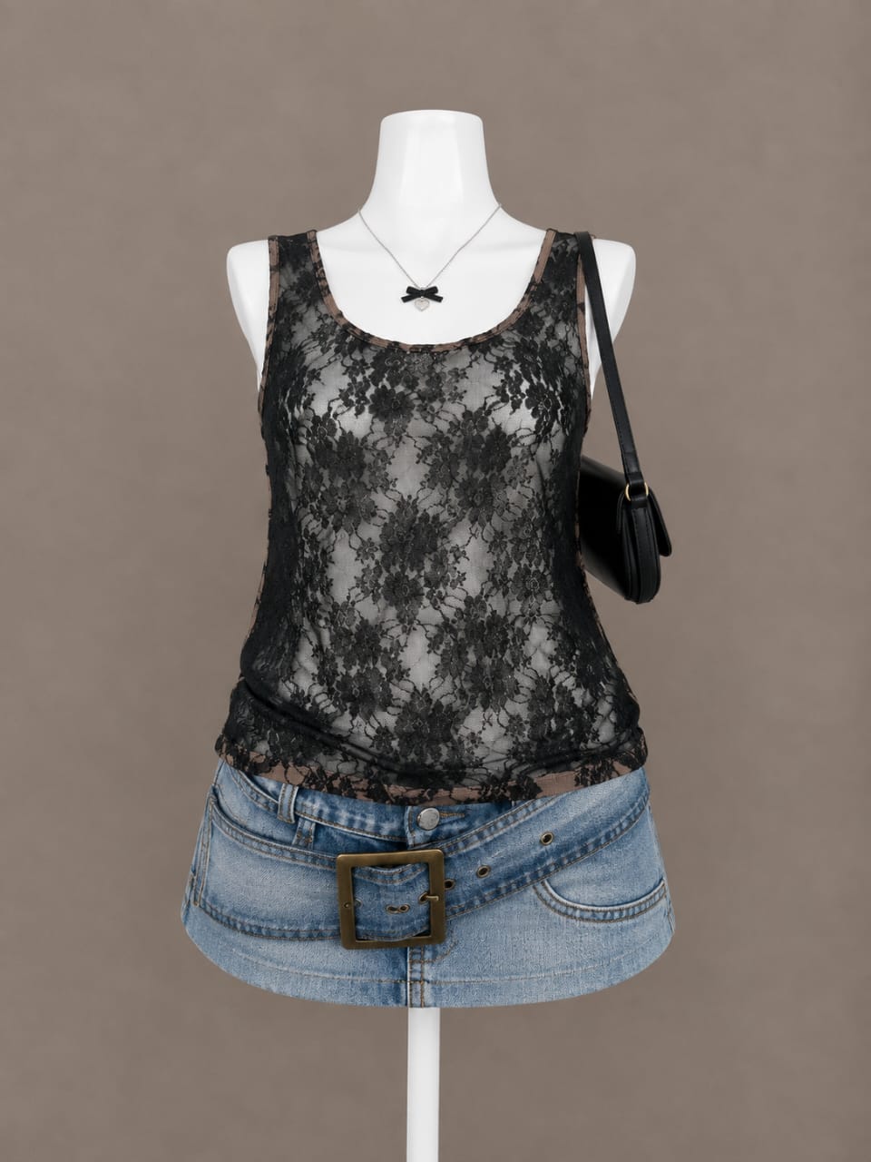 Black Lace Tank Top