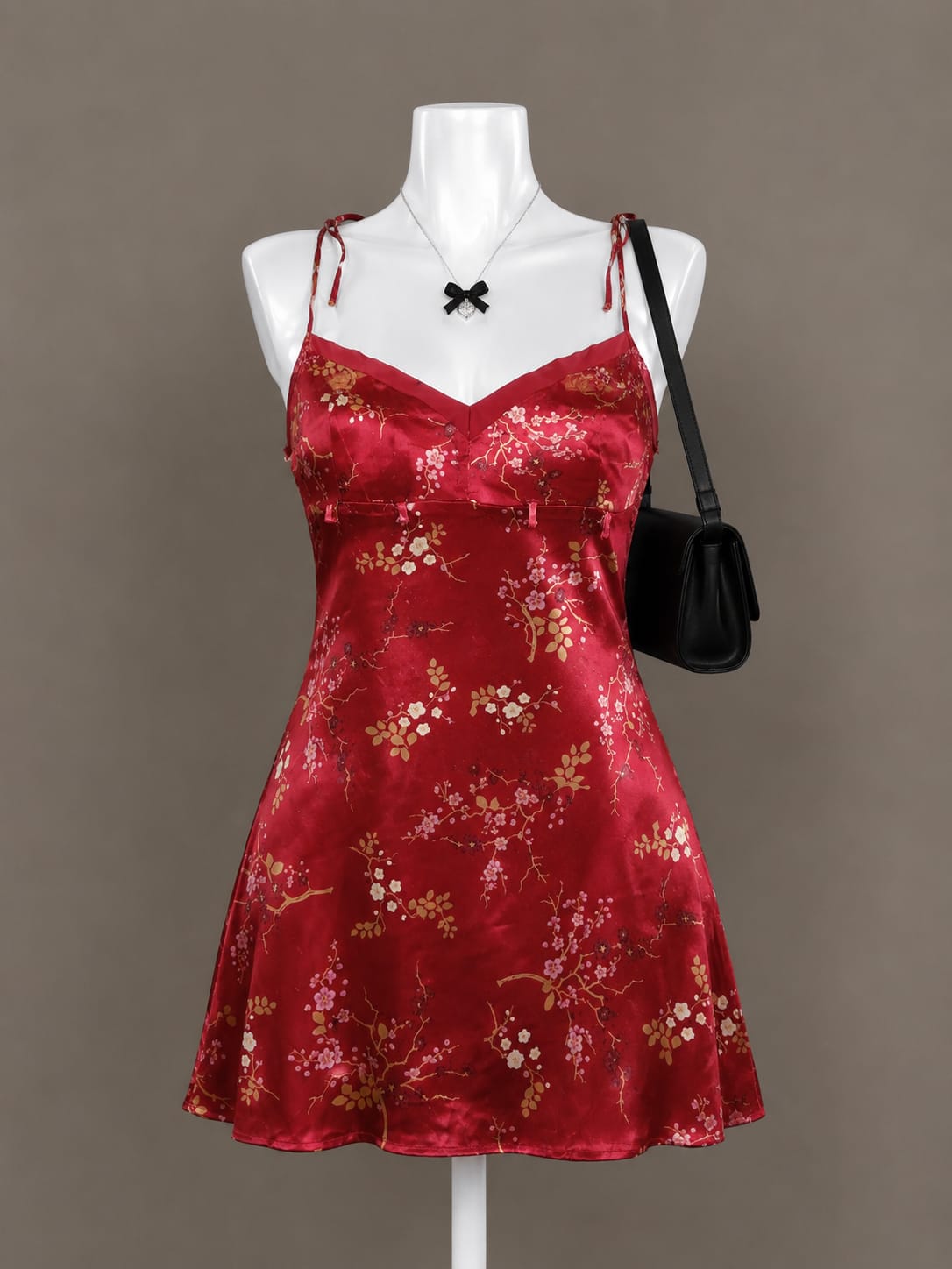 Red Floral Mini Dress