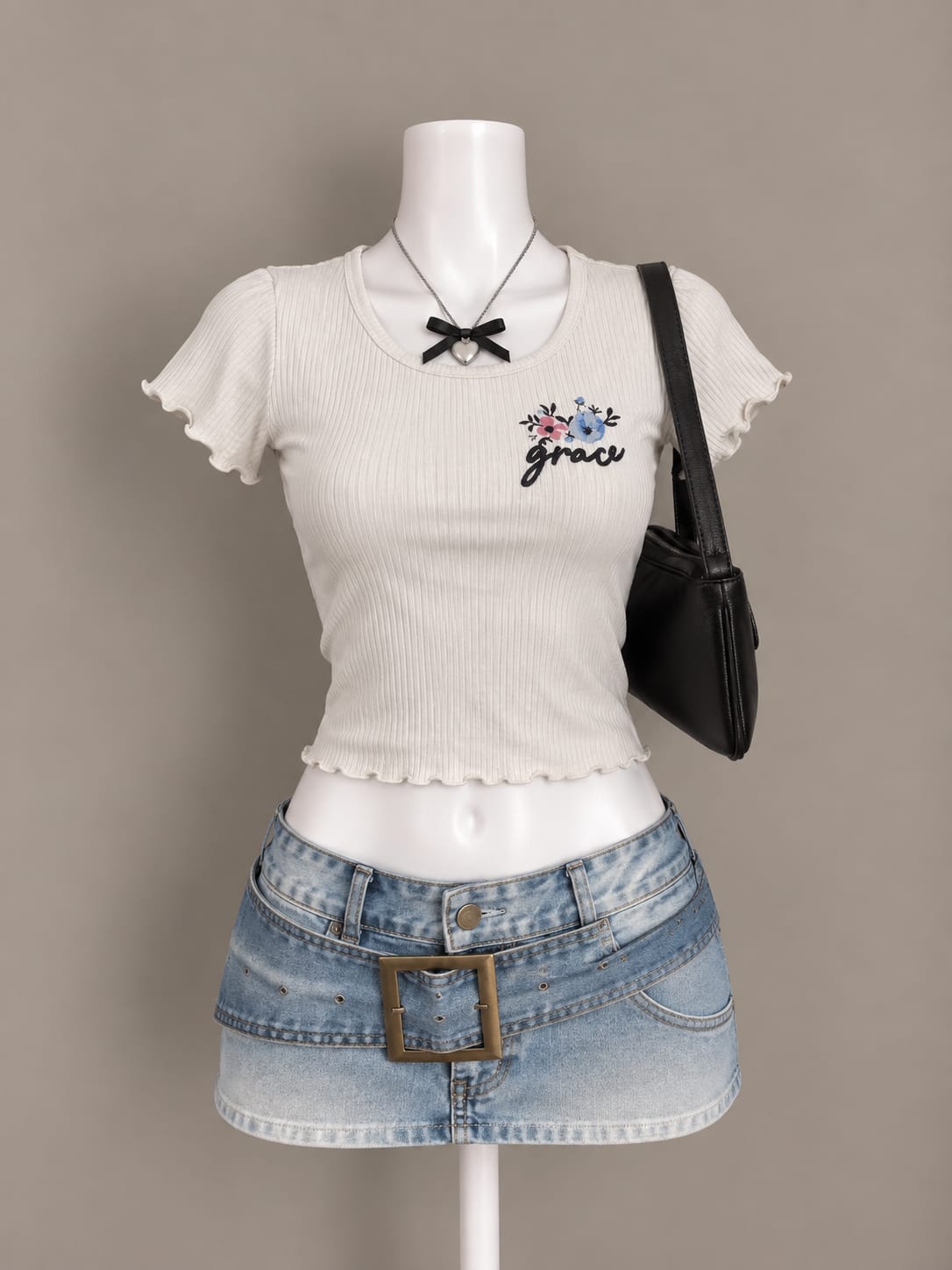 Cream Crop Top