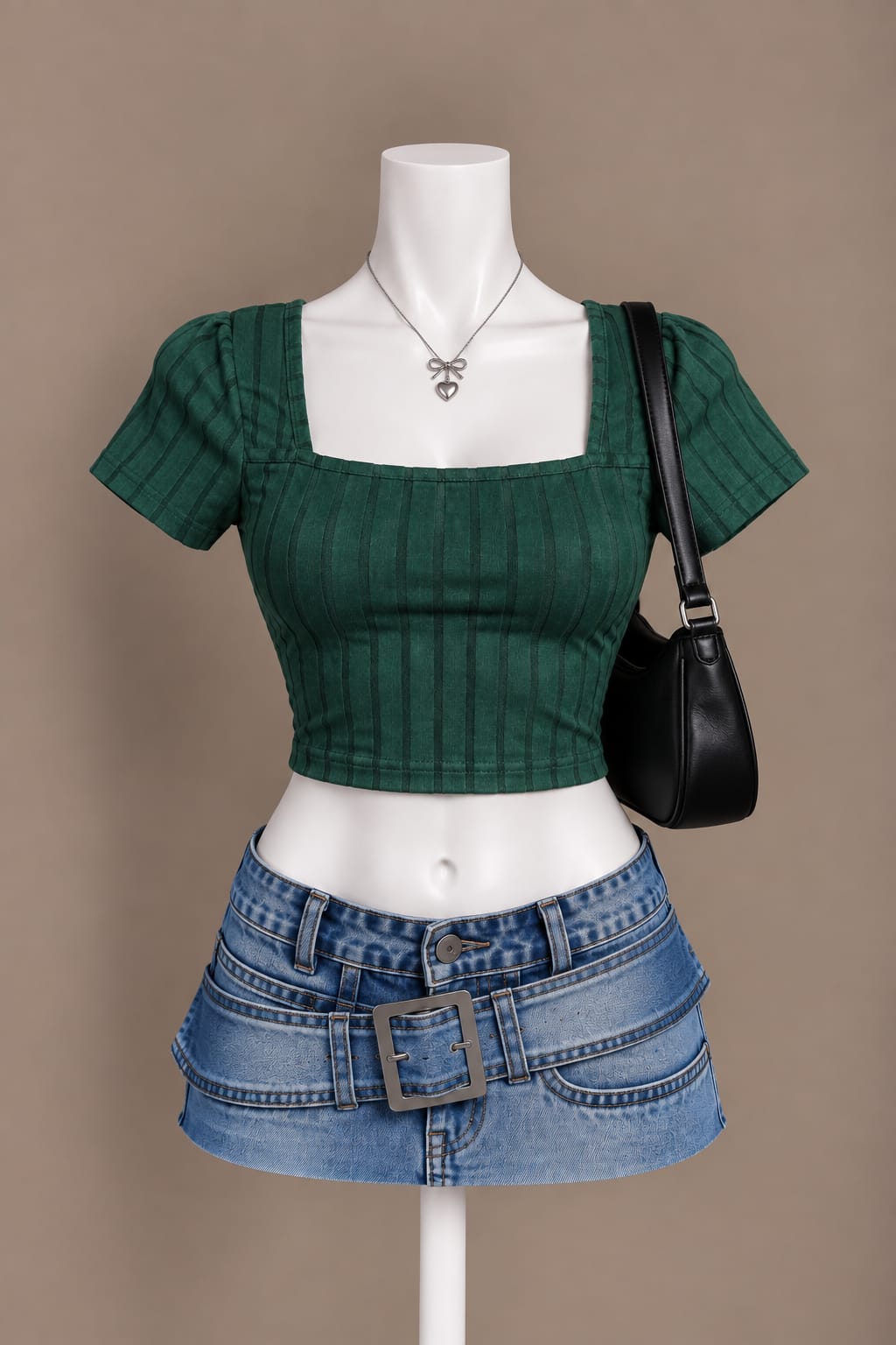 Dark Green Crop Top