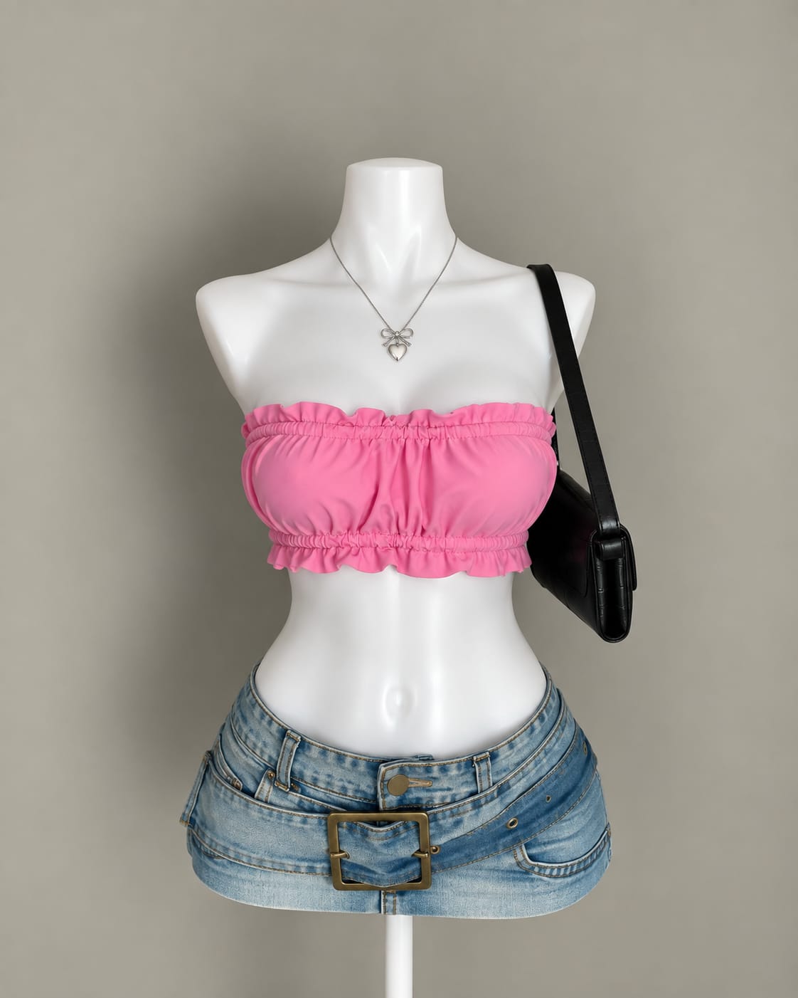 Pink Bandeau Bikini Top
