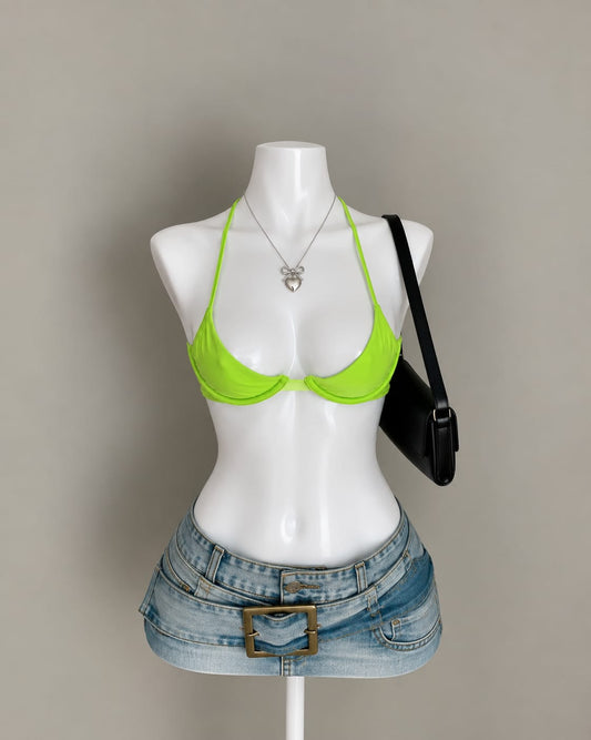 Neon Green Bikini Top