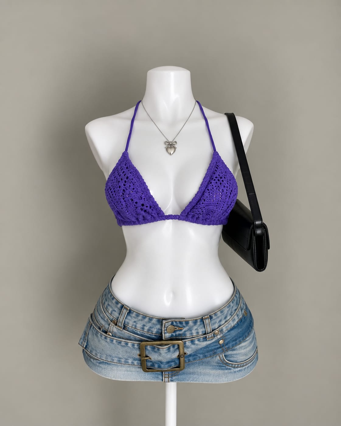 Purple Crochet Bikini Top