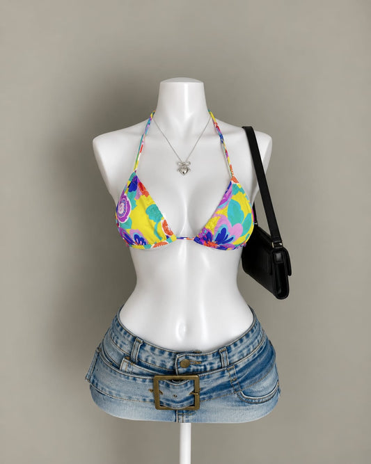 Multicolor Floral Bikini Top