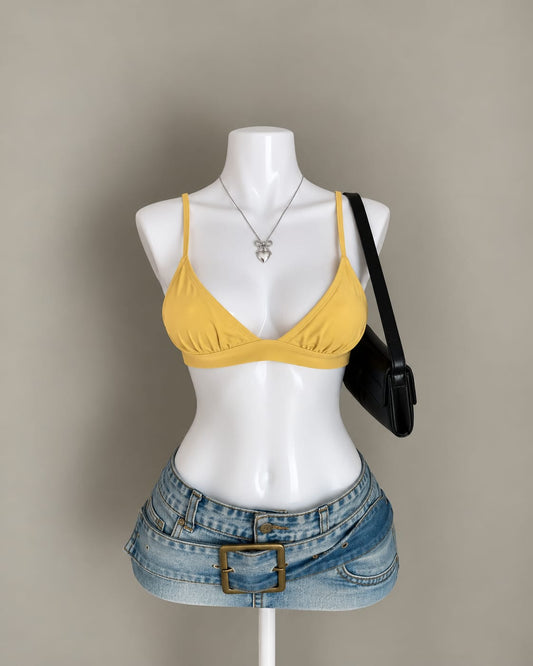 Mustard Bikini Top