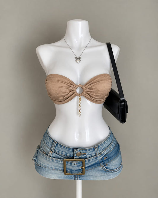 Beige Bikini Top